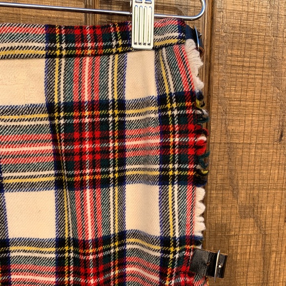 Vintage Scotland Wool Plaid Pleated Skirt - Picture 3 of 11